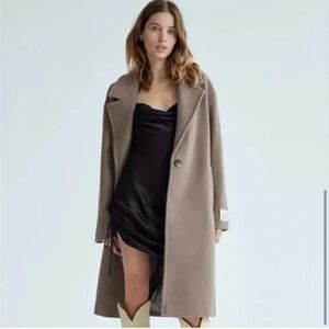 Aritzia Ruched Black Slip Mini Dress